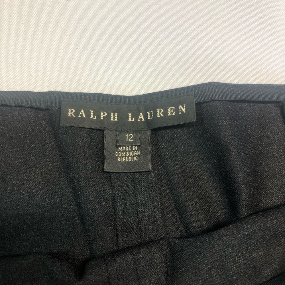 Ralph Lauren Women’s Pant Side Zip Wool Blend Flat Front Trouser Deep Gray - Picture 3 of 6